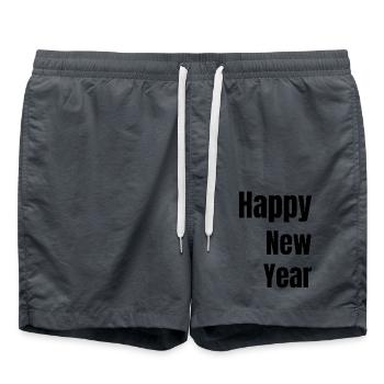 Happy new year - Short de bain - charbon - Devant - AI Model Male 185 light (185cm)