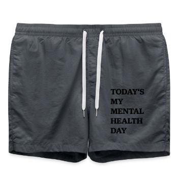 Mental Health Day - Badeshorts - Anthrazit - Vorne - AI Model Male 185 light (185cm)