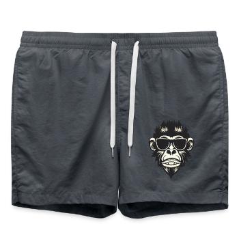 Cool monkey with sunglasses - Rock and Roll - Swim Trunks - anthracite - Front - AI Model Male 185 light (185cm)