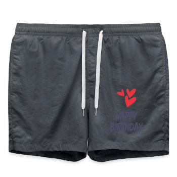 HAPPY BIRTHDAY. HAPPY BIRTHDAY. BIRTHDAY. - Swim Trunks - anthracite - Front - AI Model Male 185 light (185cm)