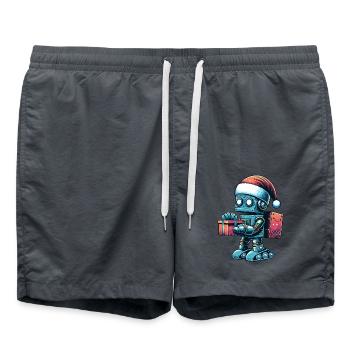 Roboter Weihnachtsmann Festliche Technologie - Badeshorts - Anthrazit - Vorne - AI Model Male 185 light (185cm)