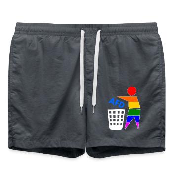 Fck afd - halte deine umwelt sauber - Badeshorts - Anthrazit - Vorne - AI Model Male 185 light (185cm)