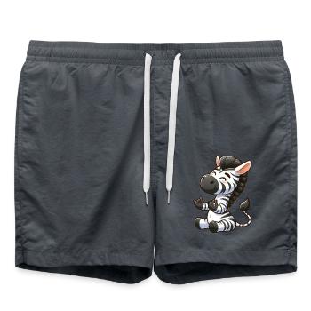 Zen Zebra : Méditation et yoga dans l’ du bouddhisme - Short de bain - charbon - Devant - AI Model Male 185 light (185cm)
