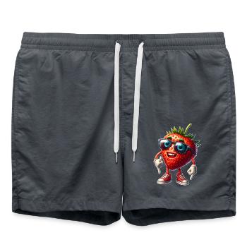 Fraise Soleil d’été Fruité Fruit - Short de bain - charbon - Devant - AI Model Male 185 light (185cm)
