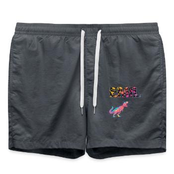 EMIL - Schöner Jungen Name mit Dinosaurier - Badeshorts - Anthrazit - Vorne - AI Model Male 185 light (185cm)