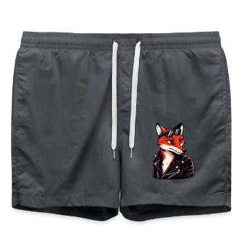Cool Fox - Vintage Animal - Swim Trunks - anthracite - Front - AI Model Male 185 light (185cm)
