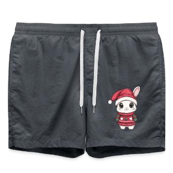 Bande dessinée de Noël Bunny - Short de bain - charbon - Devant - AI Model Male 185 light (185cm)