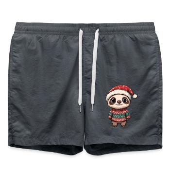 Sloth Christmas Comic - Swim Trunks - anthracite - Front - AI Model Male 185 light (185cm)
