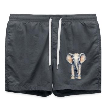 Éléphant avec des bottes colorées - Short de bain - charbon - Devant - AI Model Male 185 light (185cm)