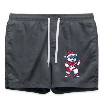 Polar Bear Christmas Rocker Guitar Polar Bear - Swim Trunks - anthracite - Front - AI Model Male 185 light (185cm)