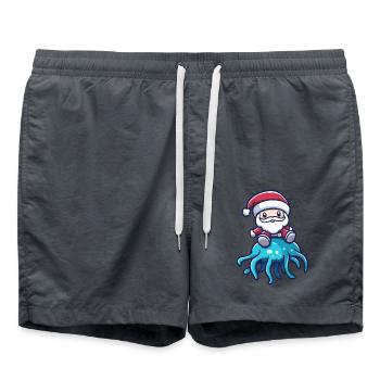 Qualle Weihnachtsmann - Badeshorts - Anthrazit - Vorne - AI Model Male 185 light (185cm)