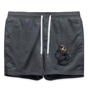 Ours Bande Dessinée Ours Brun - Short de bain - charbon - Devant - AI Model Male 185 light (185cm)