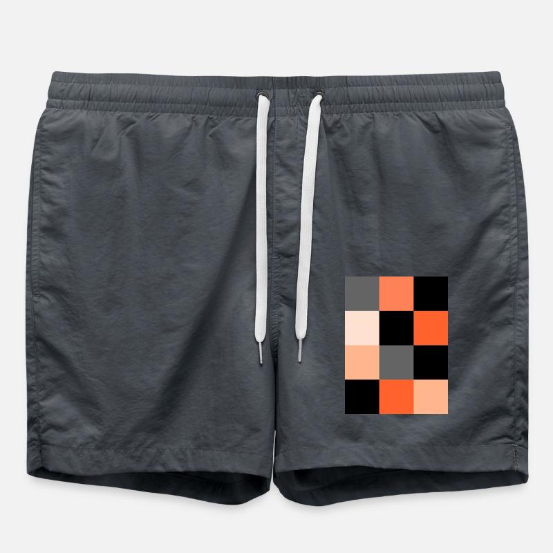 Orange Pixel - Badeshorts - Anthrazit