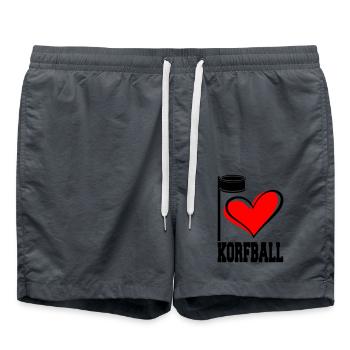 I LOVE KORFBALL - Swim Trunks - anthracite - Front - AI Model Male 185 light (185cm)