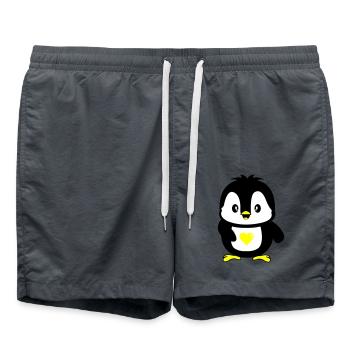 Pingouin mignon - Short de bain - charbon - Devant - AI Model Male 185 light (185cm)