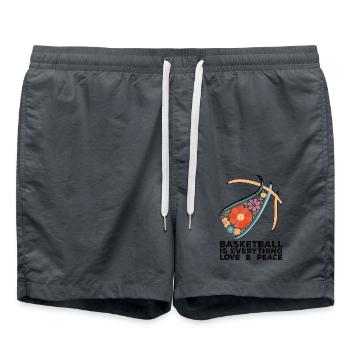 Basketball is everything Love and Peace - Badeshorts - Anthrazit - Vorne - AI Model Male 185 light (185cm)