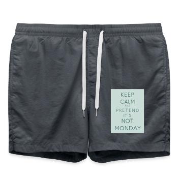 Keep calm and pretend it s not Monday - Badeshorts - Anthrazit - Vorne - AI Model Male 185 light (185cm)