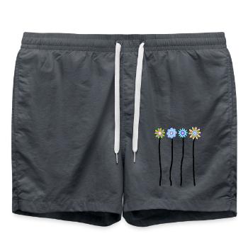 69 Flower Power 70s T Shirts Édition Limitée - Short de bain - charbon - Devant - AI Model Male 185 light (185cm)