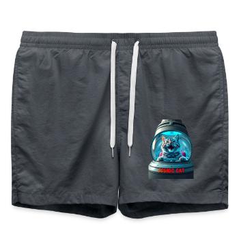 Drôle de chat dans un vaisseau OVNI - Short de bain - charbon - Devant - AI Model Male 185 light (185cm)