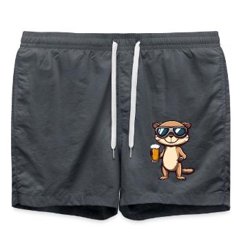 Suricate Après-Ski Bière Bande Dessinée - Short de bain - charbon - Devant - AI Model Male 185 light (185cm)