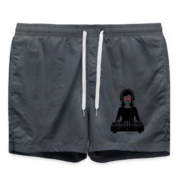 DJ Turntables Party Woman - Swim Trunks - anthracite - Front - AI Model Male 185 light (185cm)