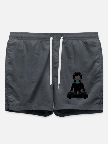 DJ Turntables Party Woman - Swim Trunks - anthracite
