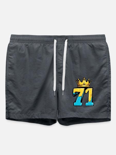 71 Zahl Krone - Badeshorts - Anthrazit