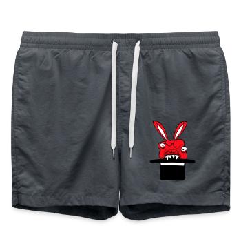 Bunny Monster Wizard Top Hat Evil Horror - Swim Trunks - anthracite - Front - AI Model Male 185 light (185cm)