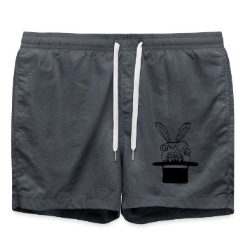 Bunny Monster Wizard Top Hat Evil Horror Fun - Swim Trunks - anthracite - Front - AI Model Male 185 light (185cm)