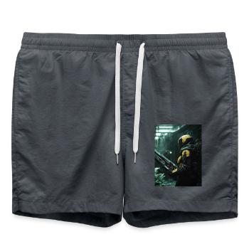 Sci Fi Warrior4 - Swim Trunks - anthracite - Front - AI Model Male 185 light (185cm)