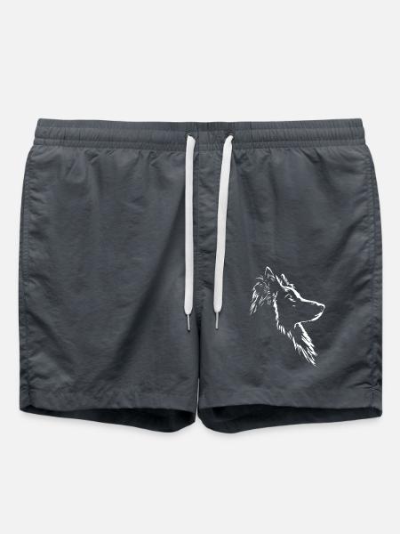 Belgian Tervueren Silhouette Hund Hunde Wilsigns - Badeshorts - Anthrazit