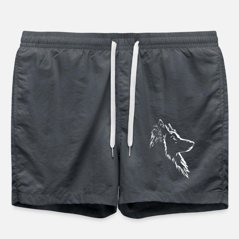 Belgian Tervueren Silhouette Hund Hunde Wilsigns - Badeshorts - Anthrazit