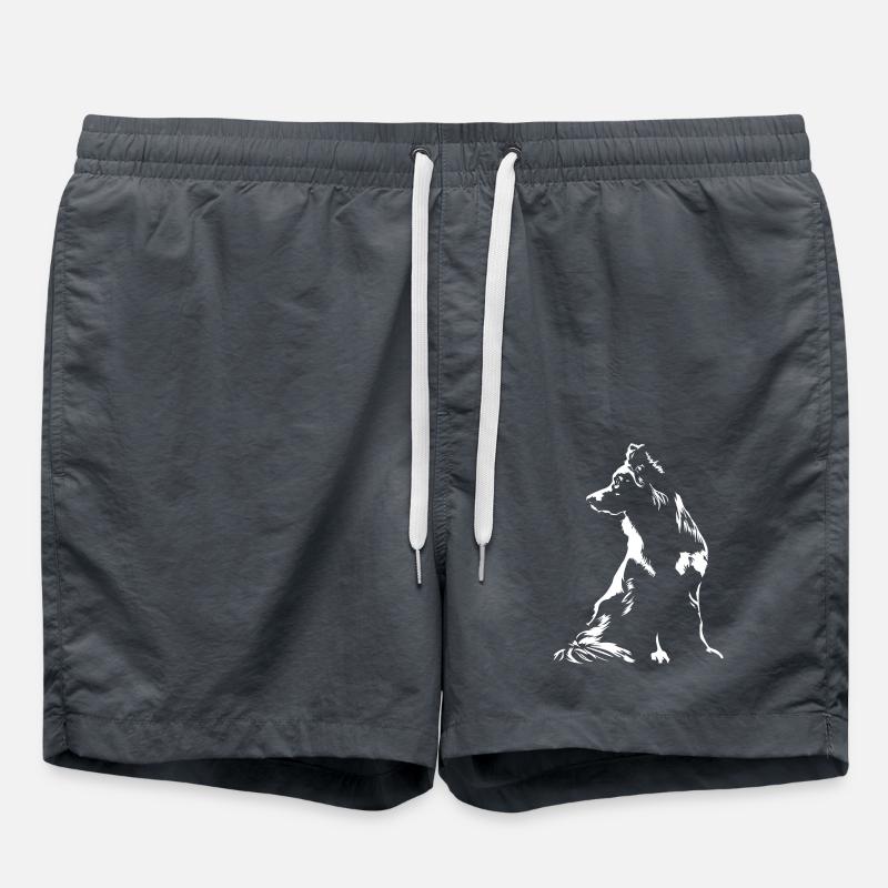 Australian Shepherd Silhouette Aussie Wilsigns - Badeshorts - Anthrazit