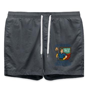 Apprendre sans propreté – super-héros - Short de bain - charbon - Devant - AI Model Male 185 light (185cm)