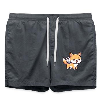 Süßer Shiba Inu-Engel im Comic-Stil - Badeshorts - Anthrazit - Vorne - AI Model Male 185 light (185cm)