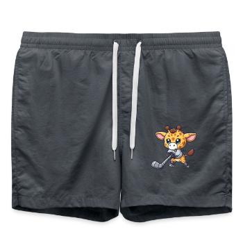 Girafe Hockey sur glace - Joueur à long cou sur le - Short de bain - charbon - Devant - AI Model Male 185 light (185cm)