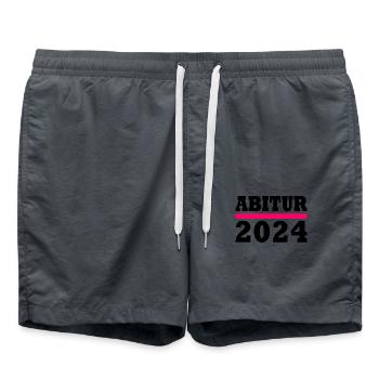 Abitur 2024 - Badeshorts - Anthrazit - Vorne - AI Model Male 185 light (185cm)