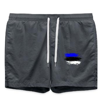 Drapeau de l’Estonie utilisé - Short de bain - charbon - Devant - AI Model Male 185 light (185cm)
