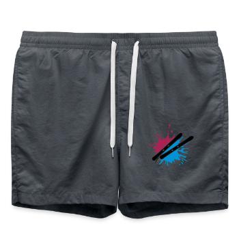 bunt klecks ski spritzer farbe graffiti 2 bretter - Short de bain - charbon - Devant - AI Model Male 185 light (185cm)