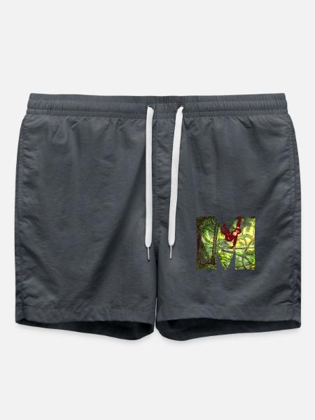jungle with monkey m - Swim Trunks - anthracite