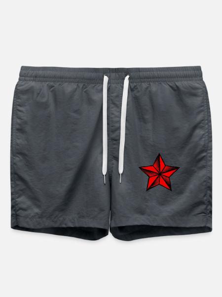 Stern red star - Badeshorts - Anthrazit