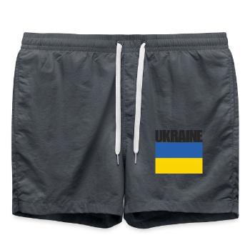 Ukraine, Le drapeau de l’Ukraine - Short de bain - charbon - Devant - AI Model Male 185 light (185cm)