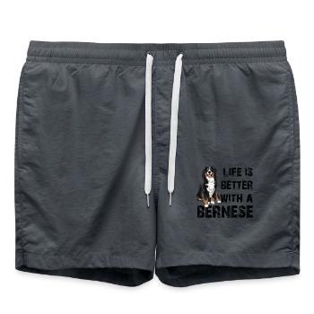Bernese Mountain Dog - Swim Trunks - anthracite - Front - AI Model Male 185 light (185cm)