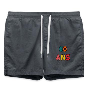 60 ANS. 60e ANNIVERSAIRE. ANNIVERSAIRE 60 ANS. 60 - Short de bain - charbon - Devant - AI Model Male 185 light (185cm)