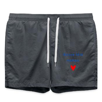 BONNE FÊTE MAMAN. MAMAN. FÊTE DES MÈRES. JE T'AIME - Short de bain - charbon - Devant - AI Model Male 185 light (185cm)