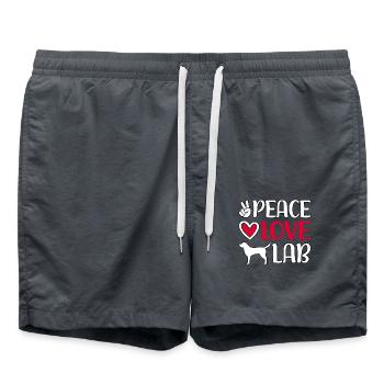 peace love lab - Badeshorts - Anthrazit - Vorne - AI Model Male 185 light (185cm)