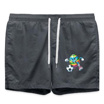 Osterei-Fußballspiel, Fußballer-Ostern - Badeshorts - Anthrazit - Vorne - AI Model Male 185 light (185cm)