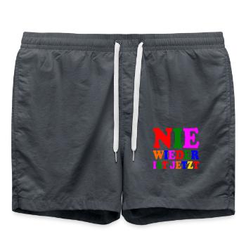 Nie wieder ist jetzt - Badeshorts - Anthrazit - Vorne - AI Model Male 185 light (185cm)