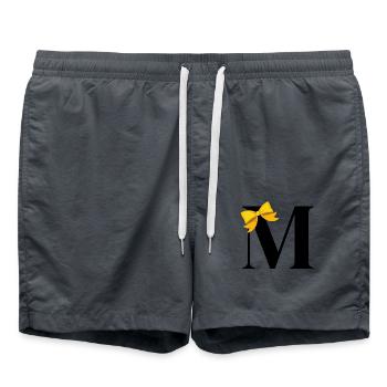 Lettre m nœud jaune - Short de bain - charbon - Devant - AI Model Male 185 light (185cm)