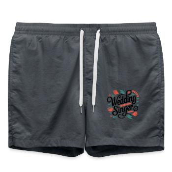 Hochzeit Sänger - Badeshorts - Anthrazit - Vorne - AI Model Male 185 light (185cm)
